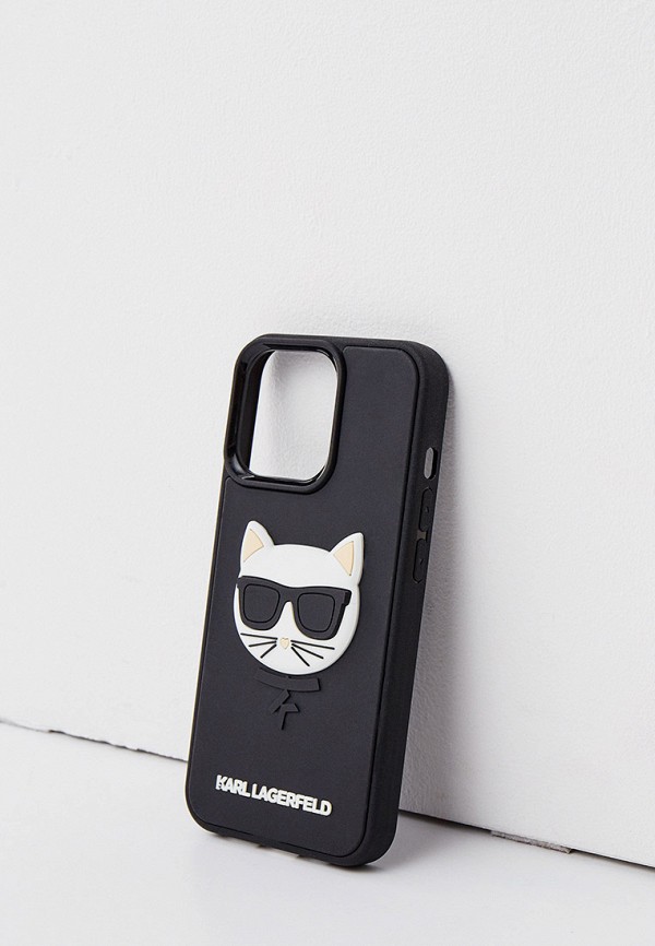 Чехол для iPhone Lagerfeld для iPhone 13 Pro чехол 3D Rubber Choupette's head Hard Black